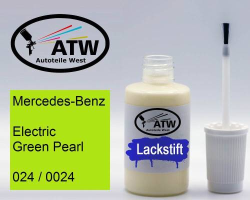 Mercedes-Benz, Electric Green Pearl, 024 / 0024: 20ml Lackstift, von ATW Autoteile West.